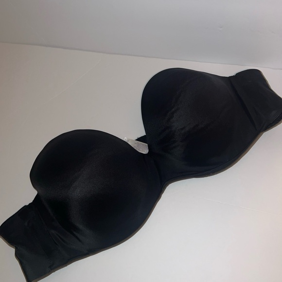 Lane Bryant Cacique Lightly Lined Strapless Multi-Way Underwire Black Bra 44B - Picture 1 of 6